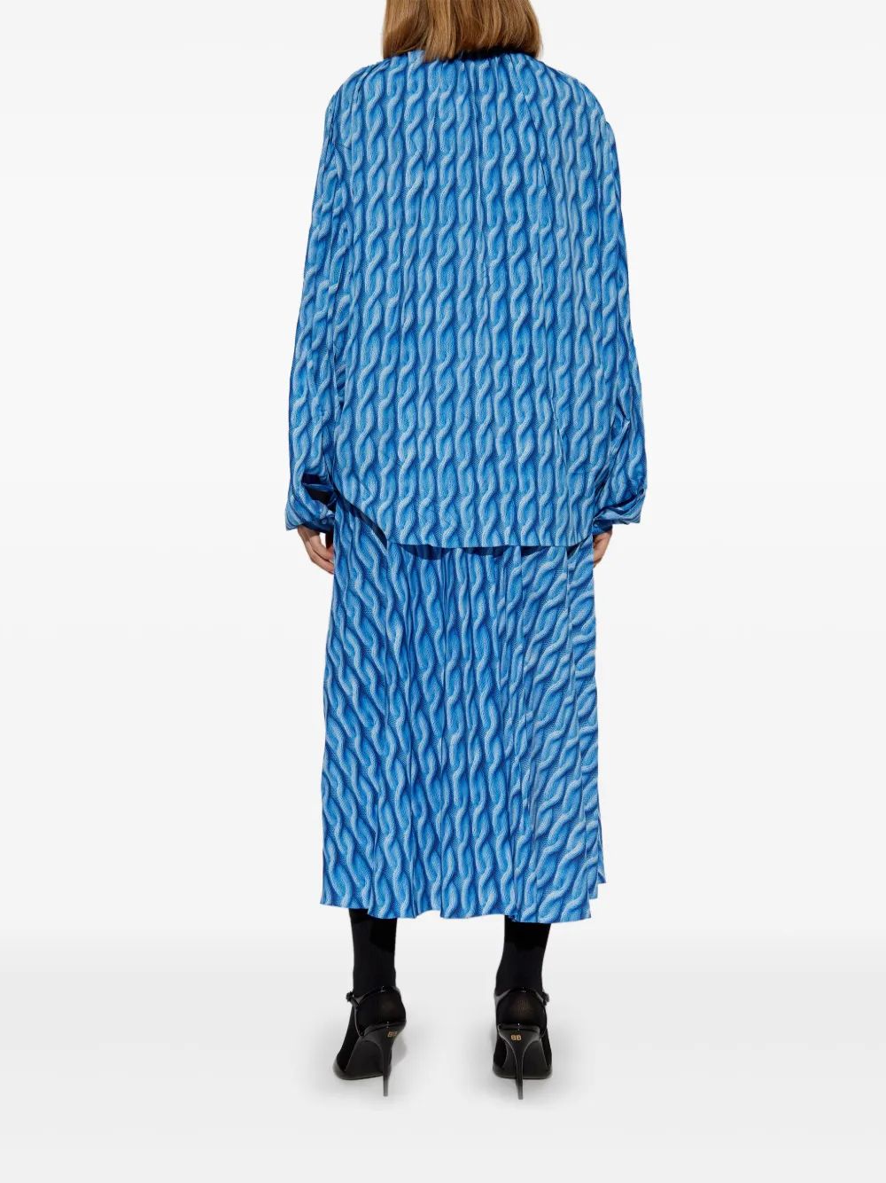 Printed Fabric Long Dress