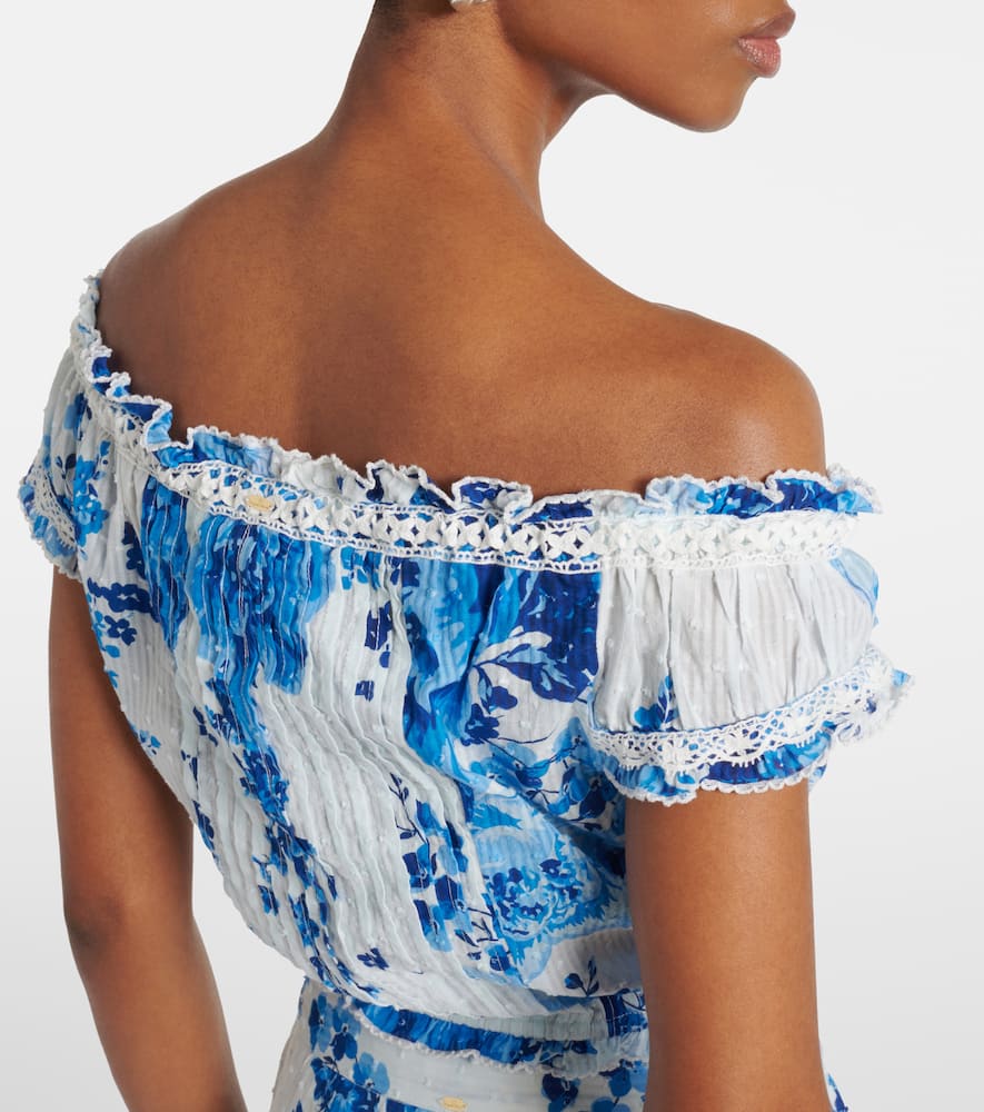 Alba floral off-shoulder cotton top
