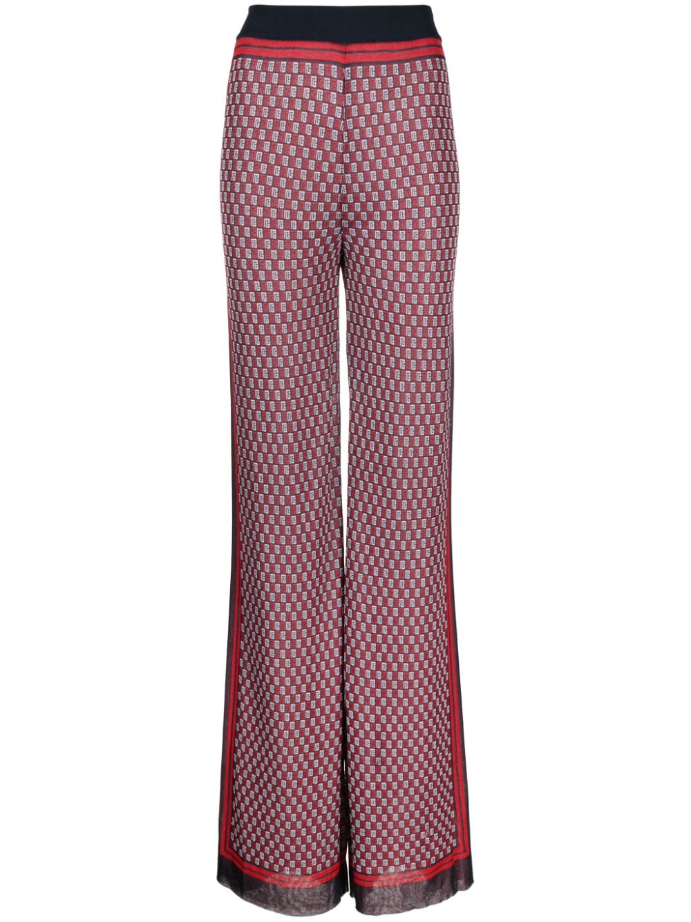 PB monogram-print knitted trousers - Blue