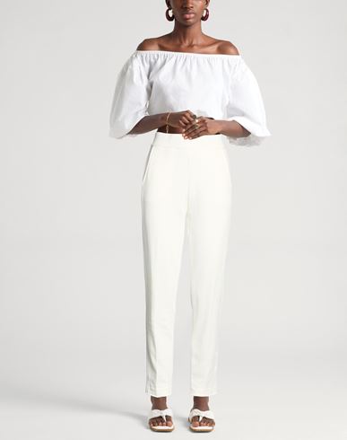 Woman Pants White Size XL Cotton