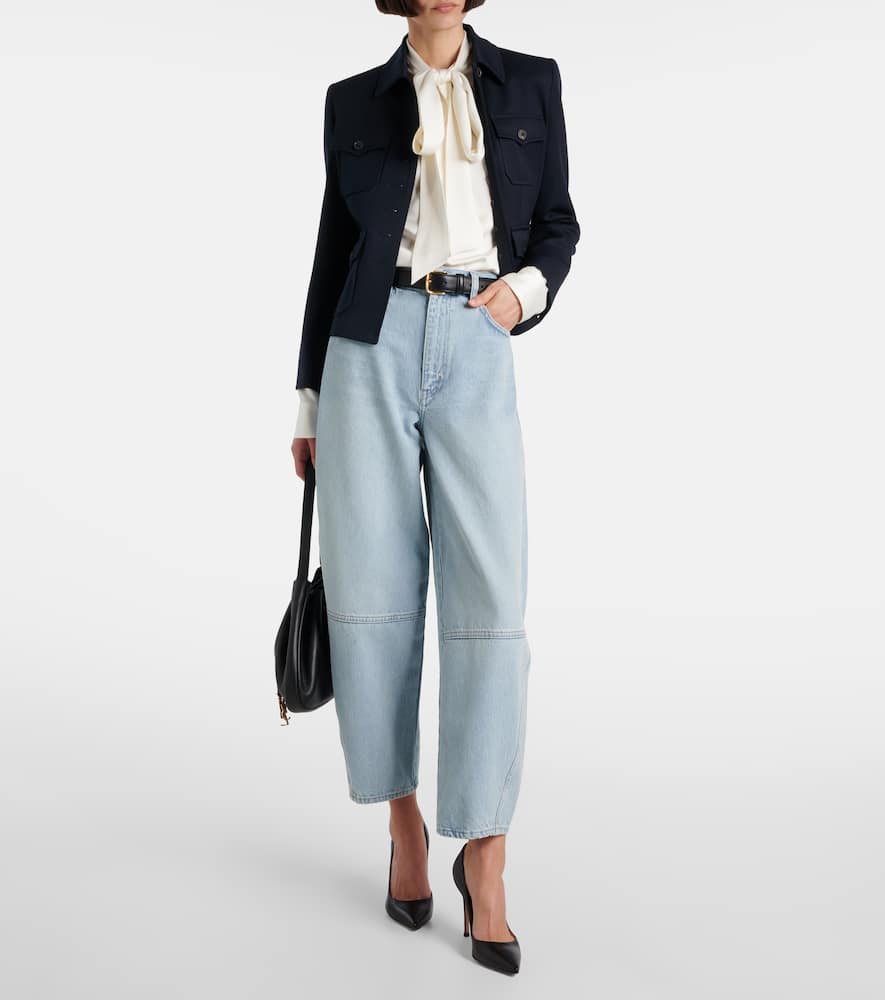Twisted wide-leg jeans