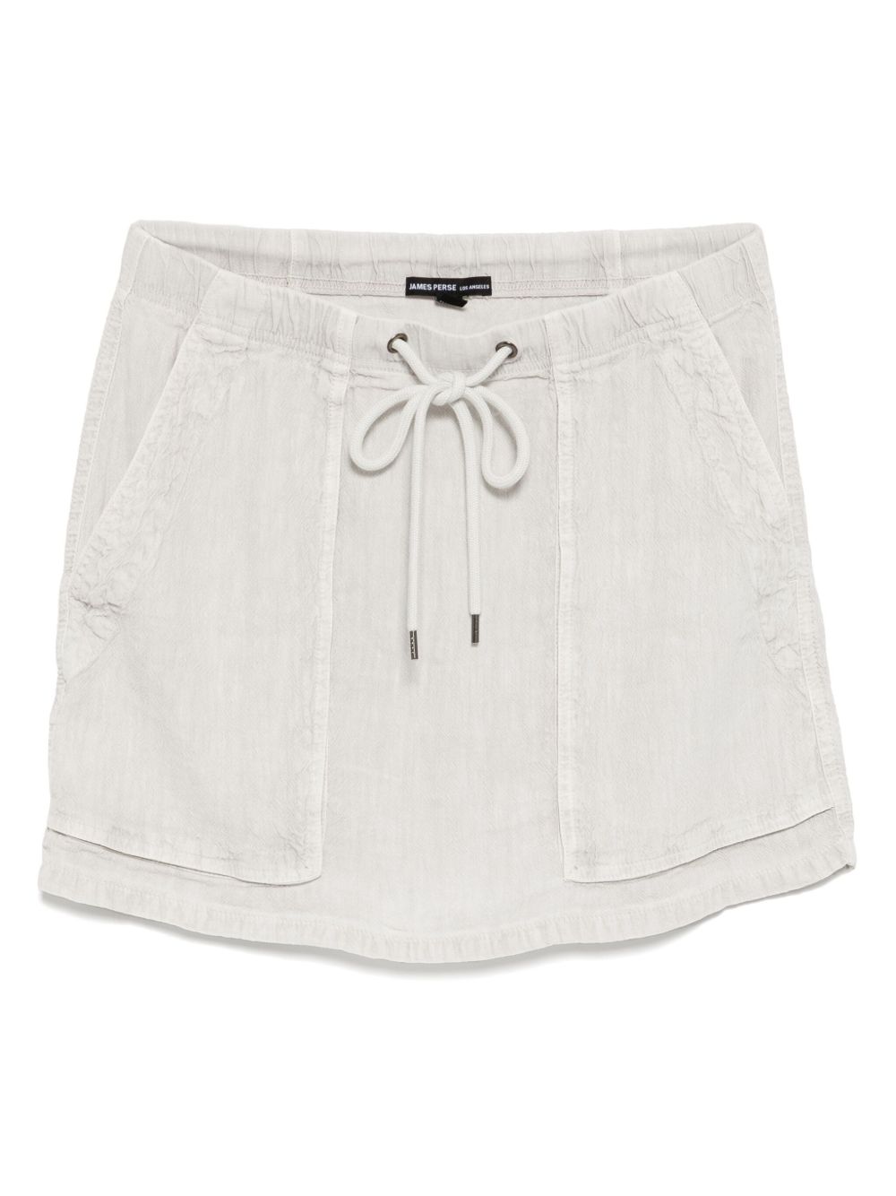 Linen blend utility skirt - White