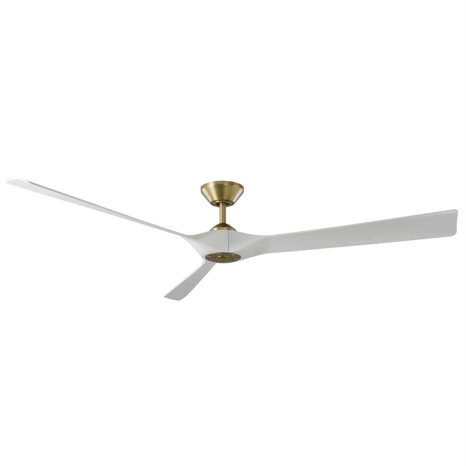 Soft Brass Matte White 70"Ceiling Fan from the Torque Collection