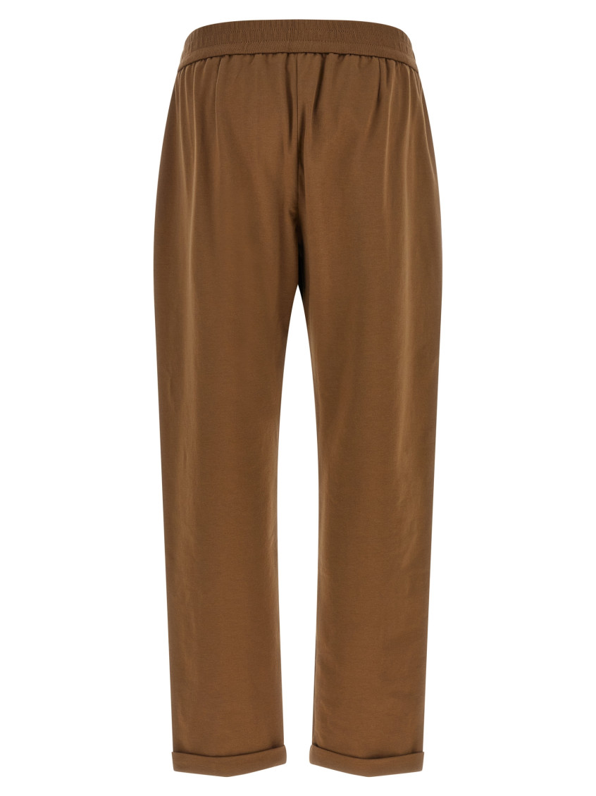 Brunello Cucinelli - monile detail flared cropped lounge jogger