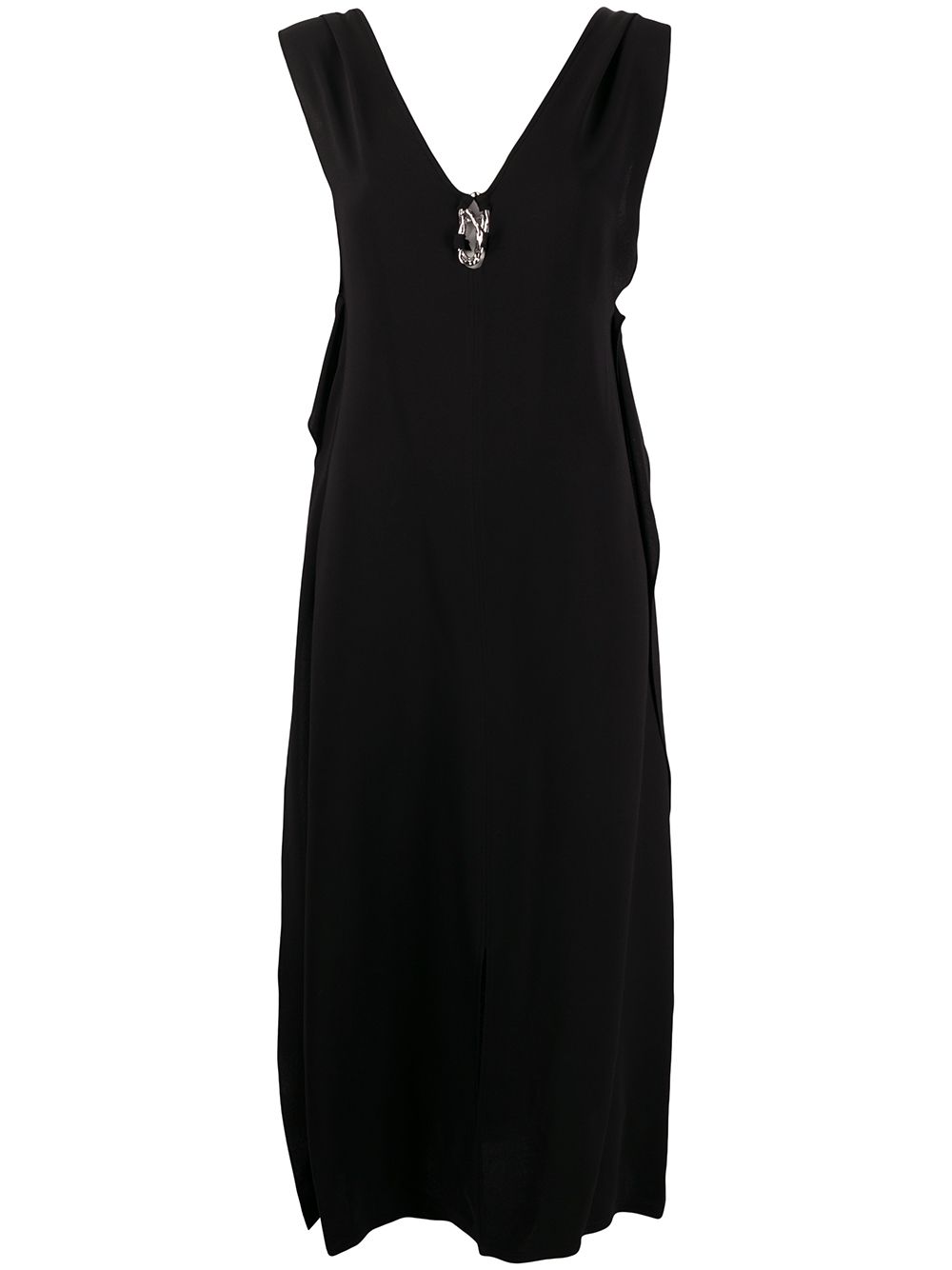 V-neck midi dress - Black
