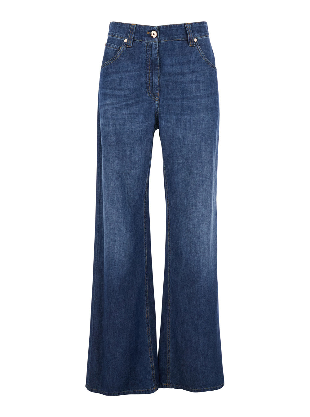 Five-Pocket Denim Jeans — Blue