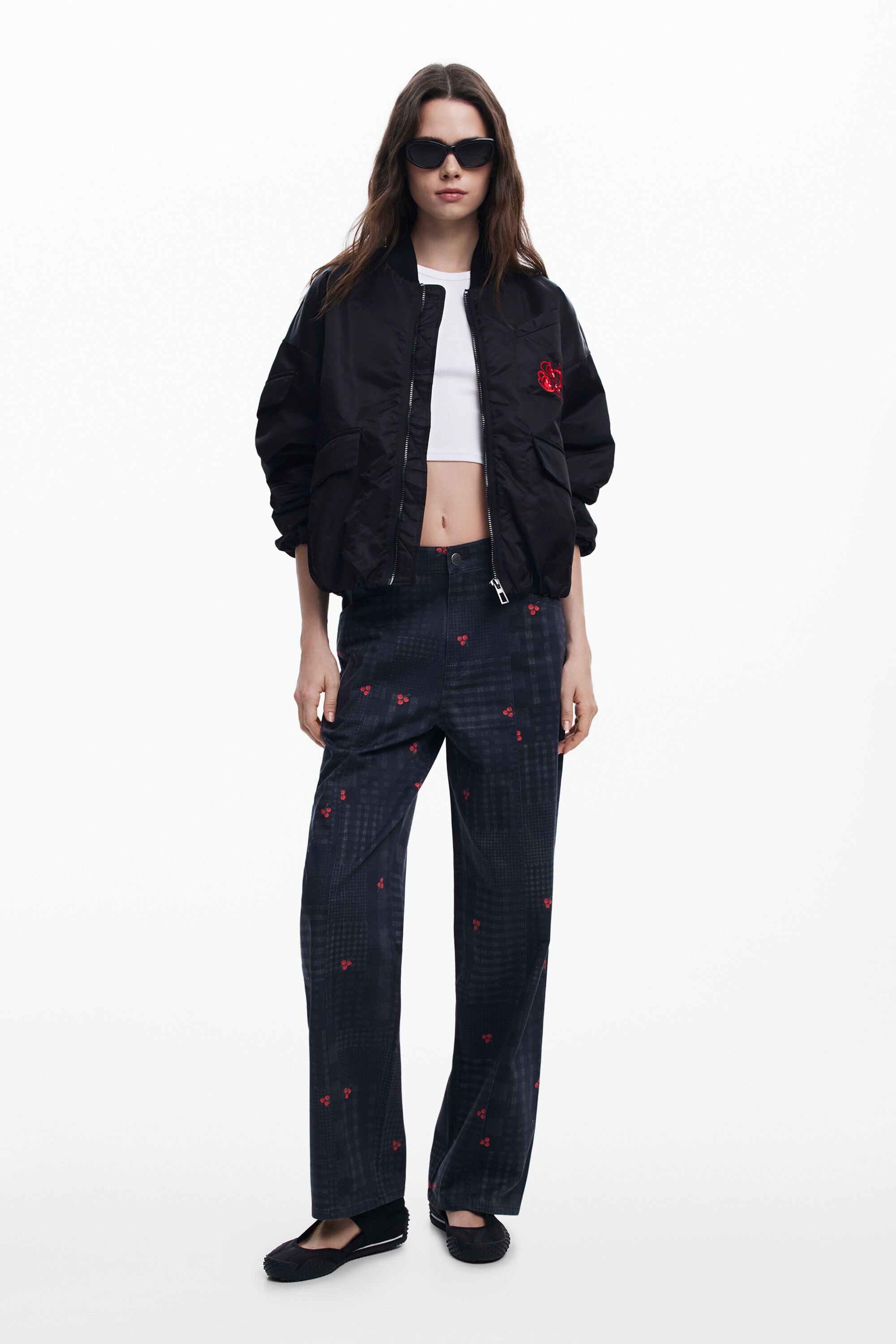 Checkered and cherry pants