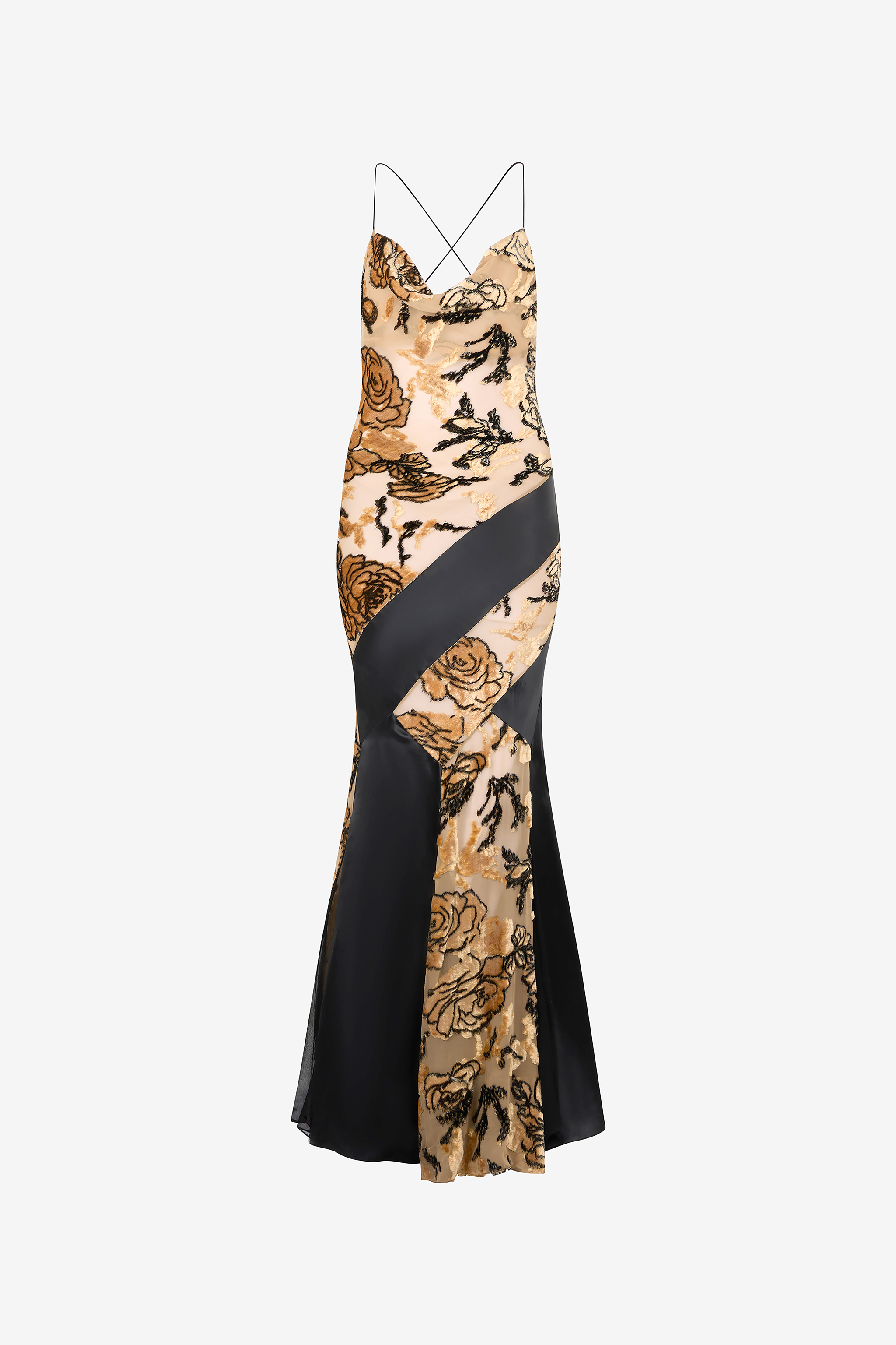 Slip Dress With Rose Pattern