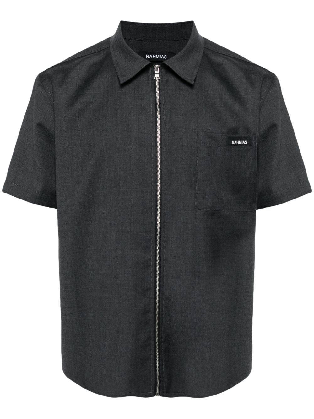 Zip-fastening wool shirt - Grey