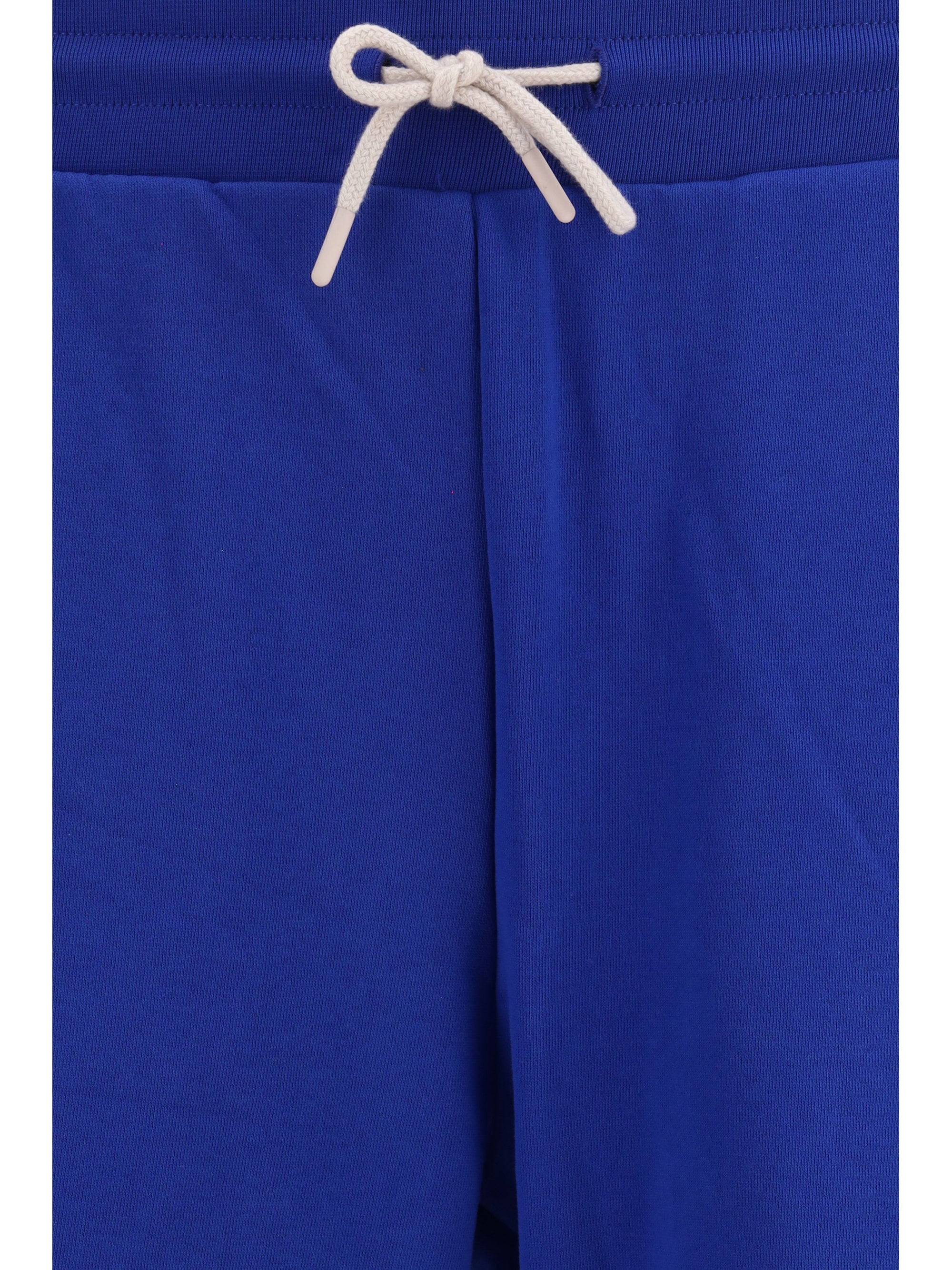 Side-Stripe Cotton Bermuda Shorts — Blue