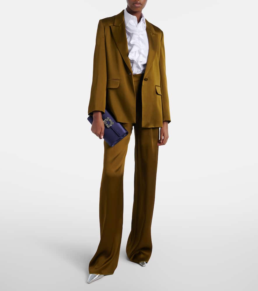 Crêpe satin blazer