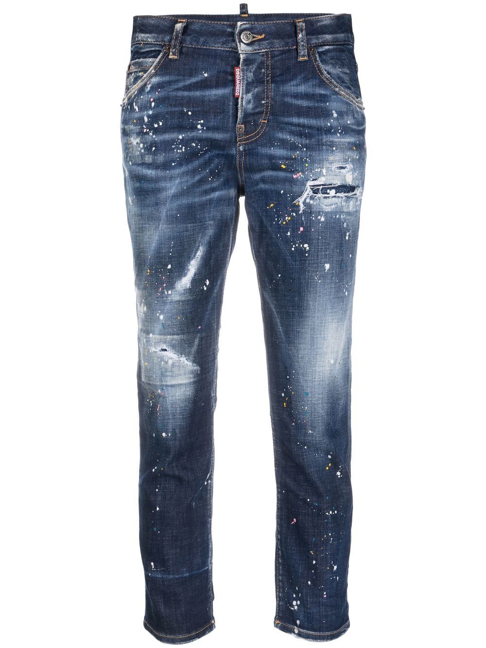 Distressed cropped jeans - Blue