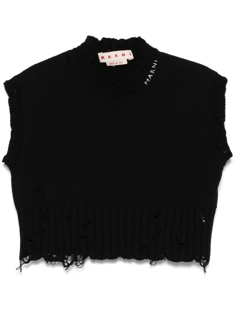 Distressed-effect vest - Black