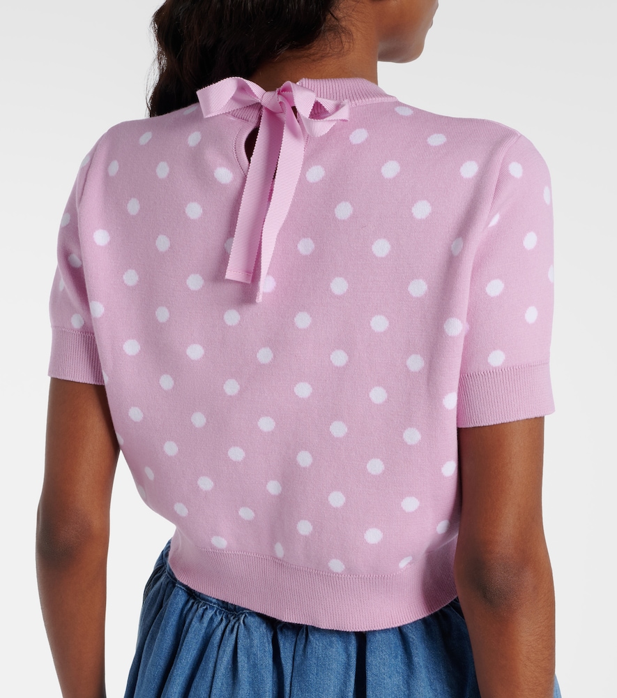 Polka-dot cotton-blend sweater