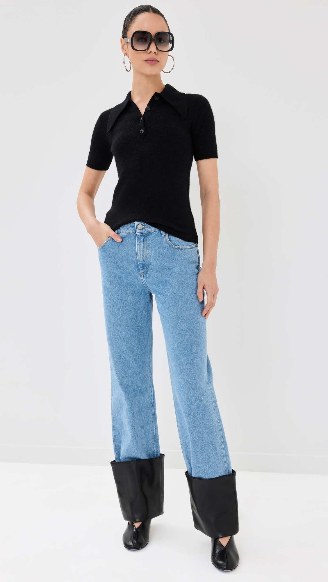 Raynee Jeans Mid Blue/Black