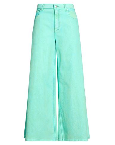 Woman Pants Green Size 4 Cotton, Acrylic, Viscose, Elastane, Calfskin