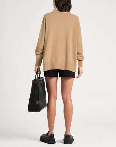 Woman Turtleneck Camel Size M Merino Wool, Cashmere
