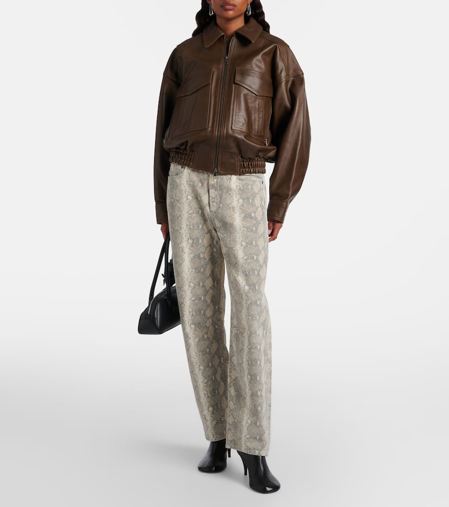 Miro snake-print barrel-leg jeans
