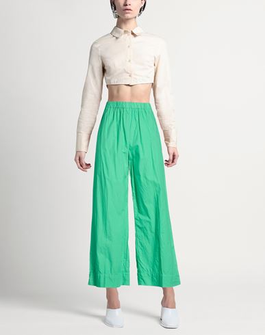 Woman Pants Green Size 4 Cotton