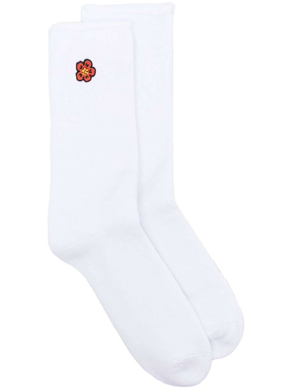 Intarsia-logo socks - White