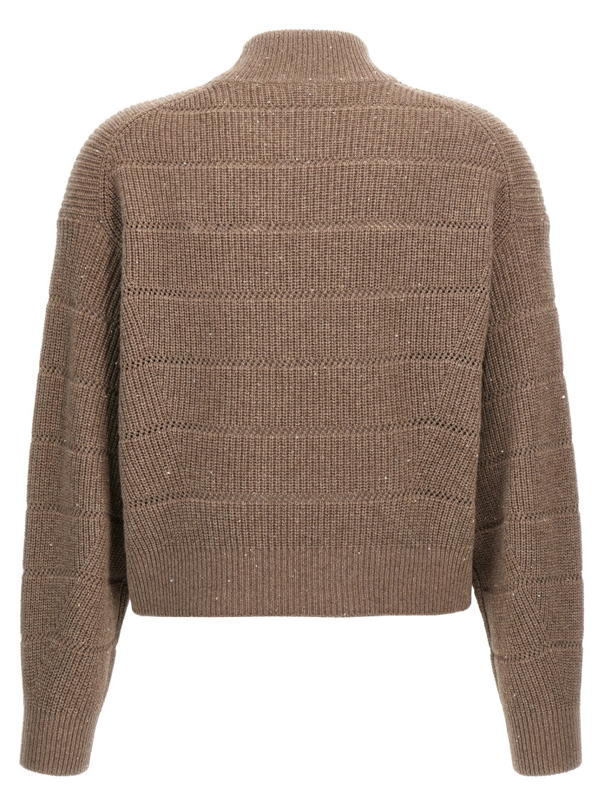 Brunello Cucinelli - Rustic Dazzling Net Sweaters And Cardigans Brown