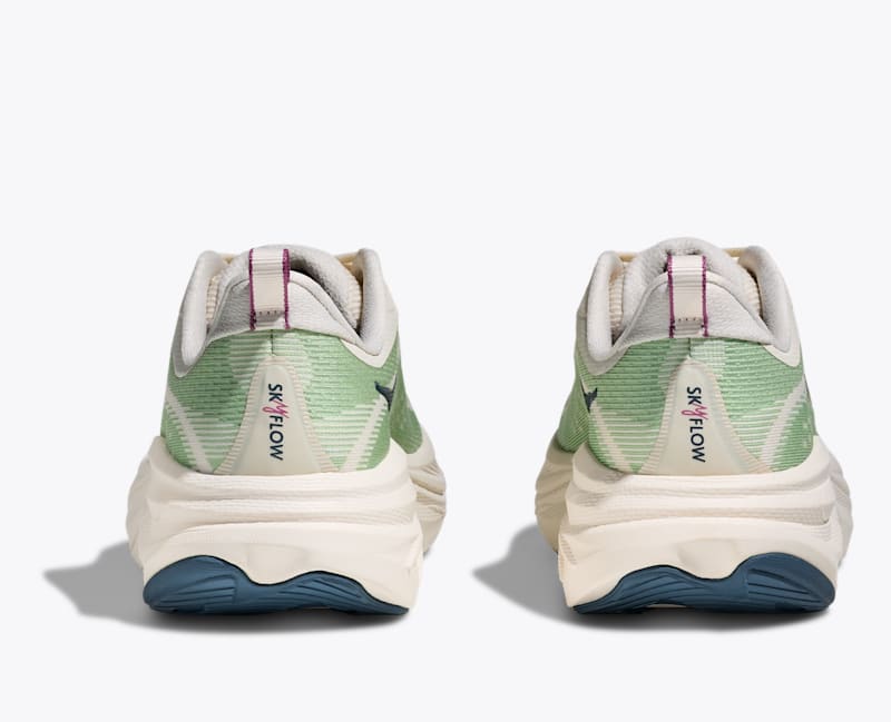 HOKA Women's Skyflow Shoes in Alabaster/Vintage Green