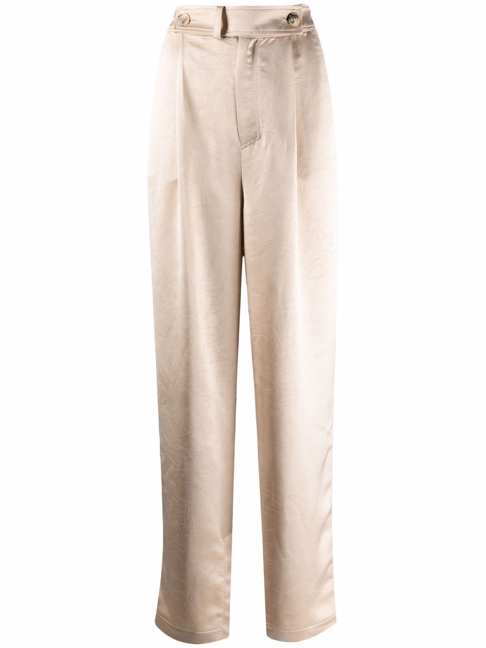 Odile straight-leg satin trousers - Neutrals