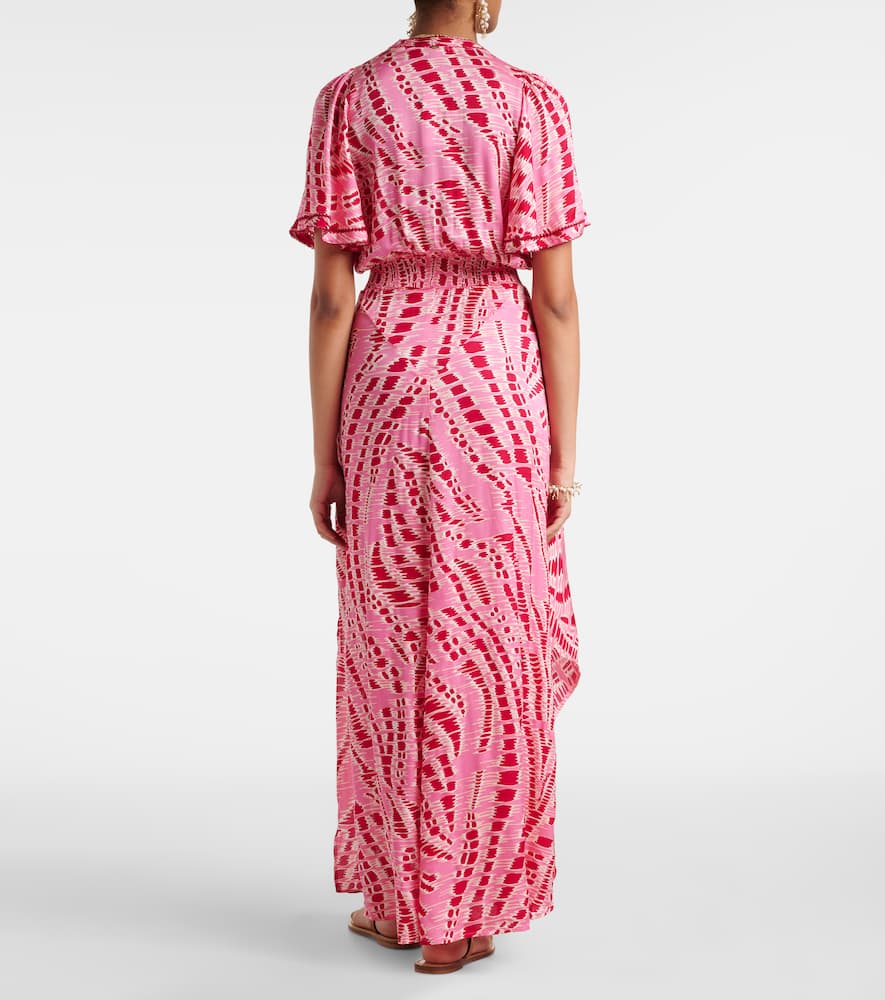 Mabelle printed satin midi dress