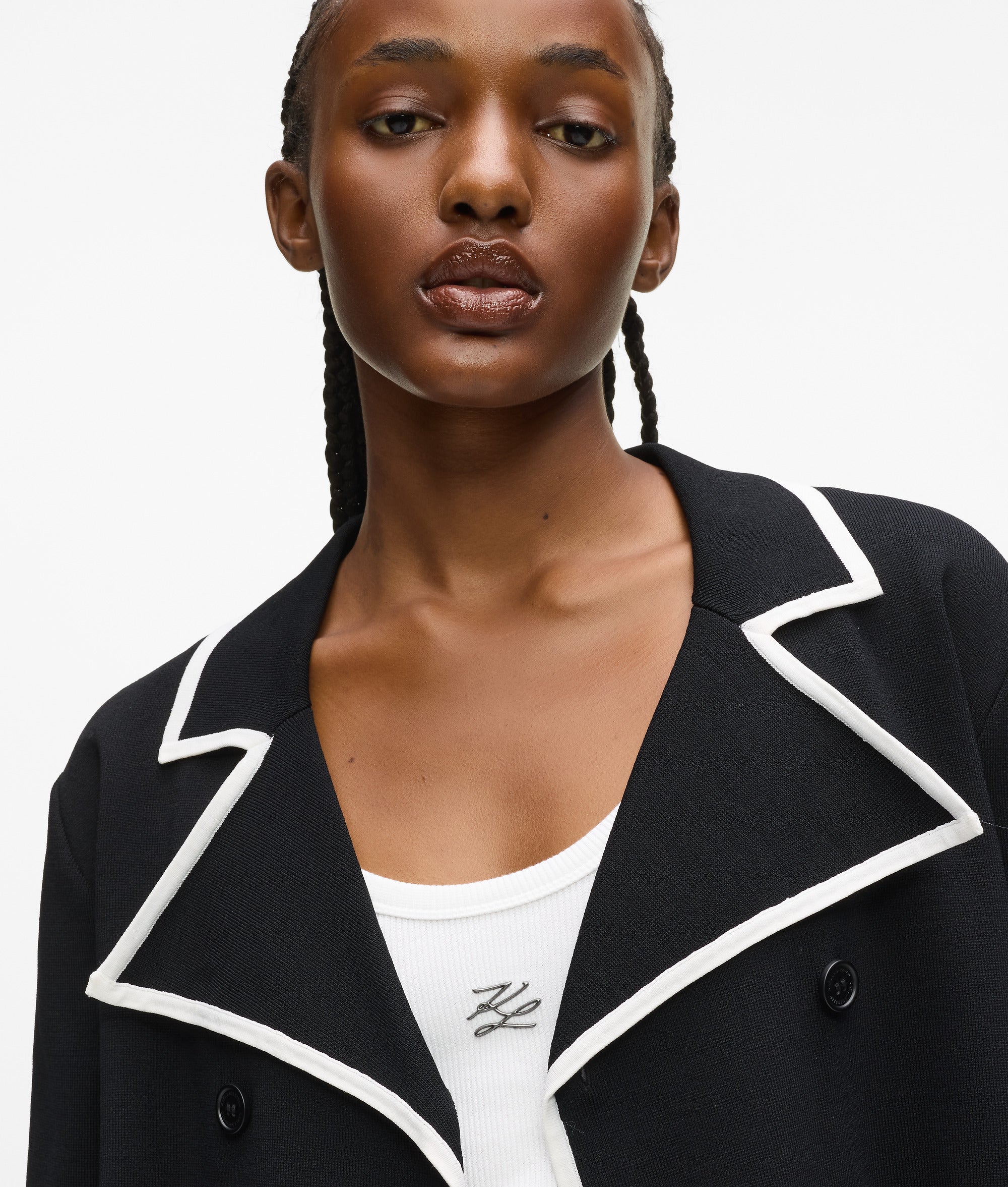 Karl Lagerfeld - Couture-cardigan, Damen, Schwarz/weiss, Größe
