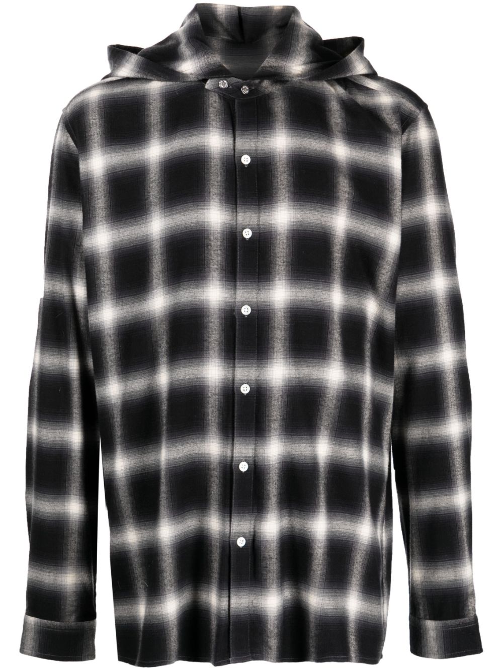 Gradient-effect scarf-detail shirt - Black