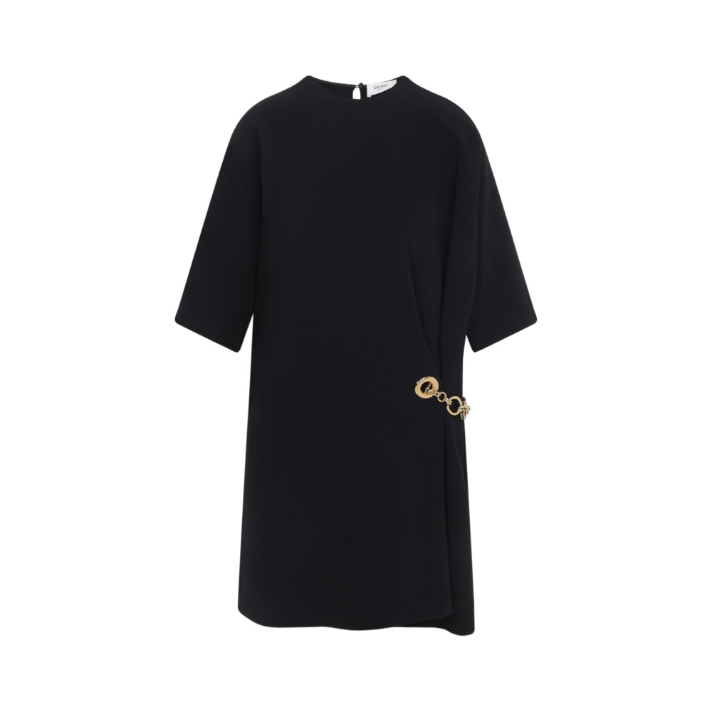 Black Round Neck Midi Dress