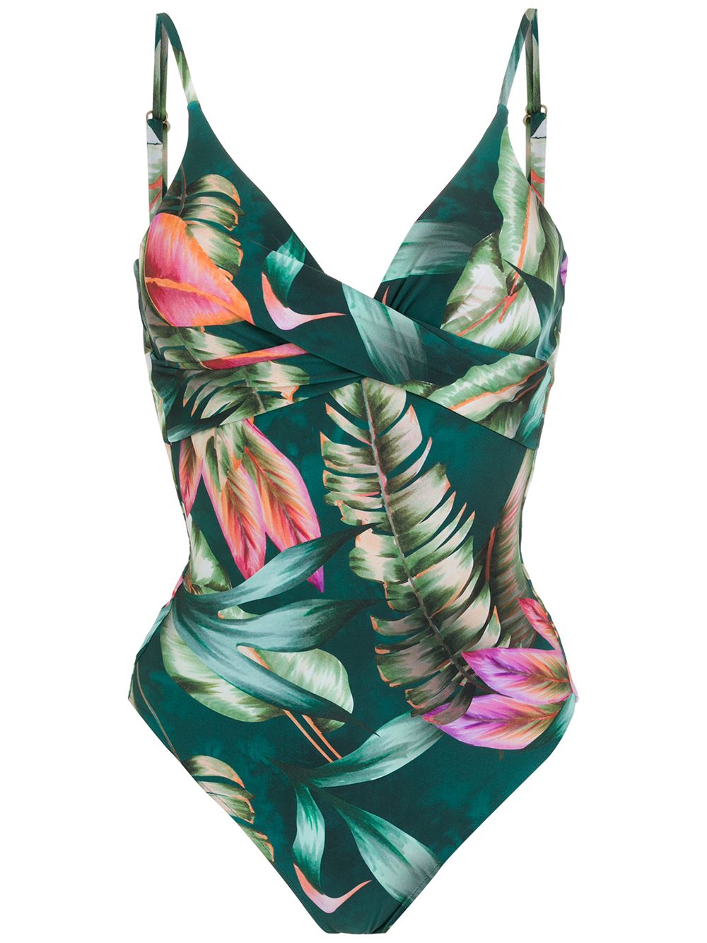 Bianca leaf-print swimsuit - Green
