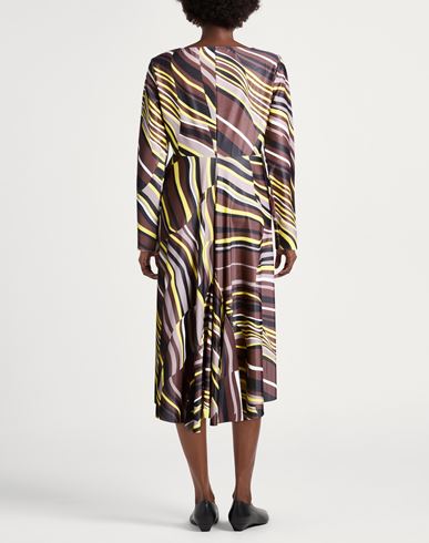 Malìparmi Woman Midi dress Chocolate brown Size 14 Polyester, Elastane