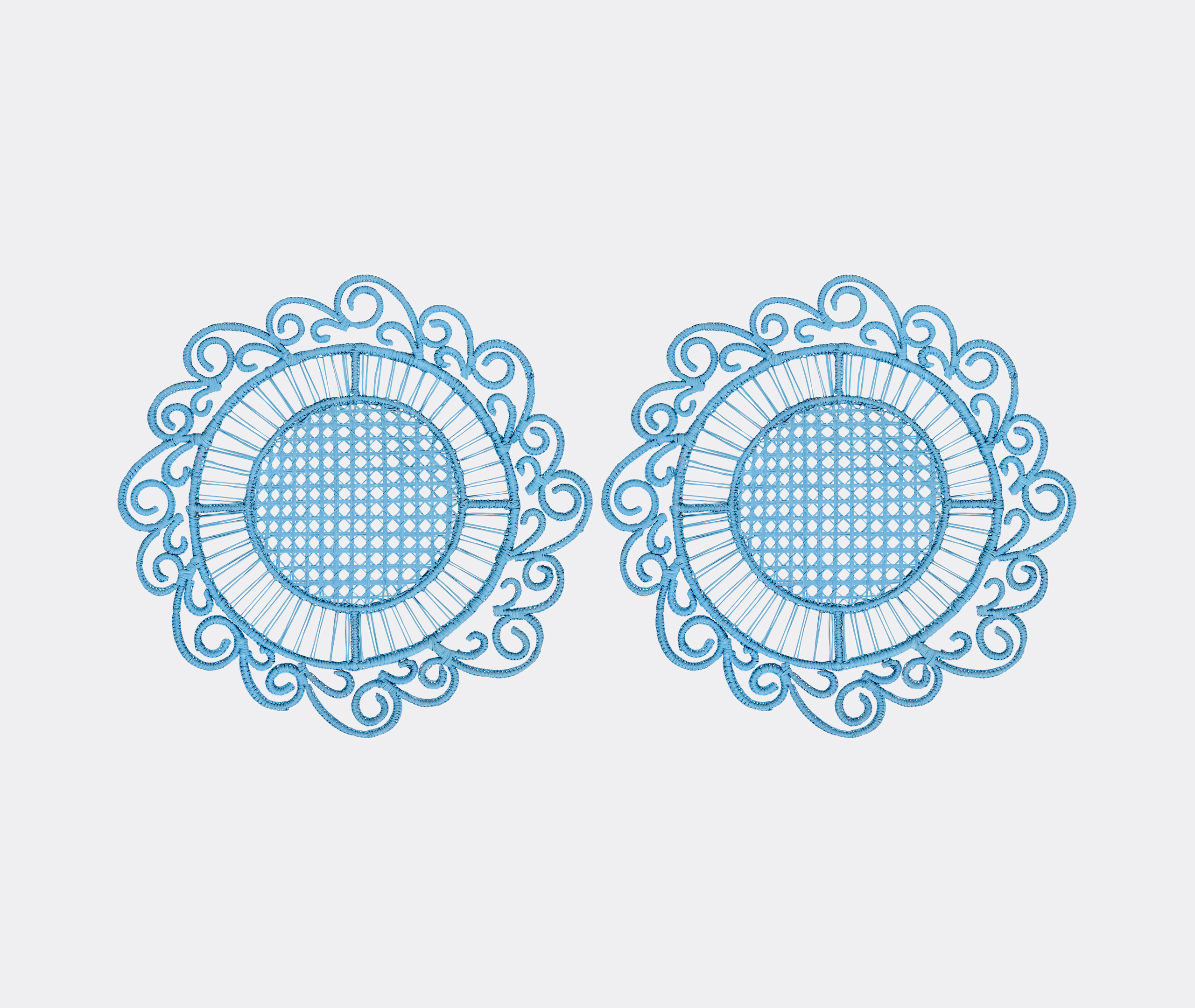 'athenee Peacock' Placemat, Light Blue, Set Of Two