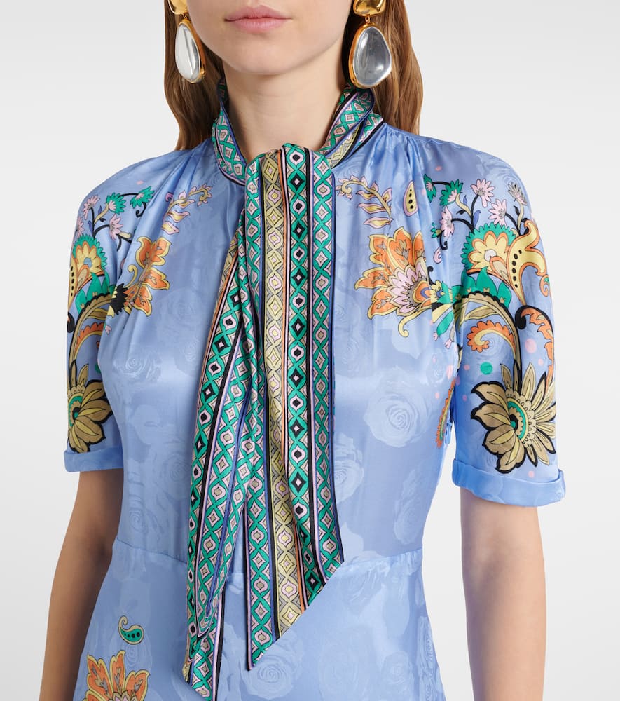 Paisley satin midi dress