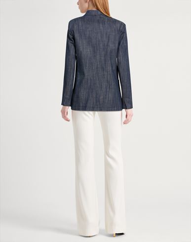 Woman Blazer Blue Size 4 Cotton