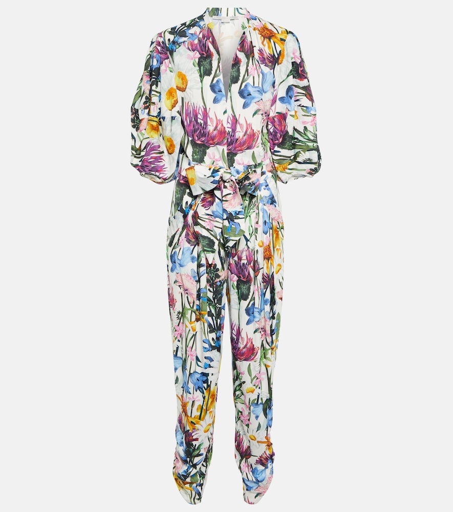 V-neck floral jumpsuit