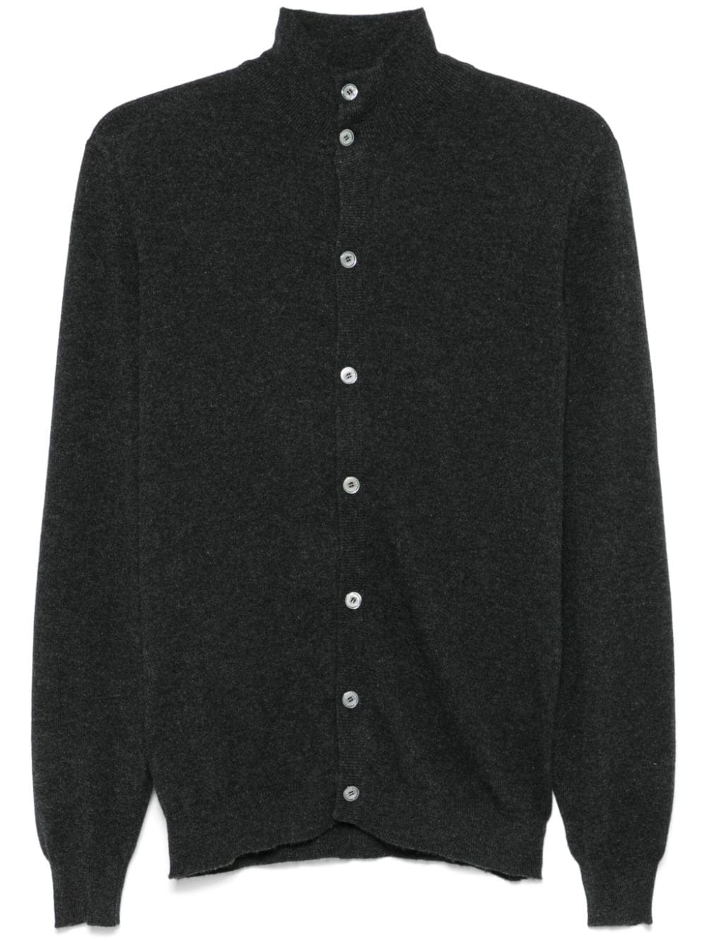 Pure Cashmere Cardigan — Charcoal