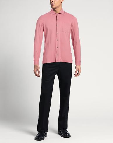 Man Shirt Pink Size 36 Cotton, Elastane