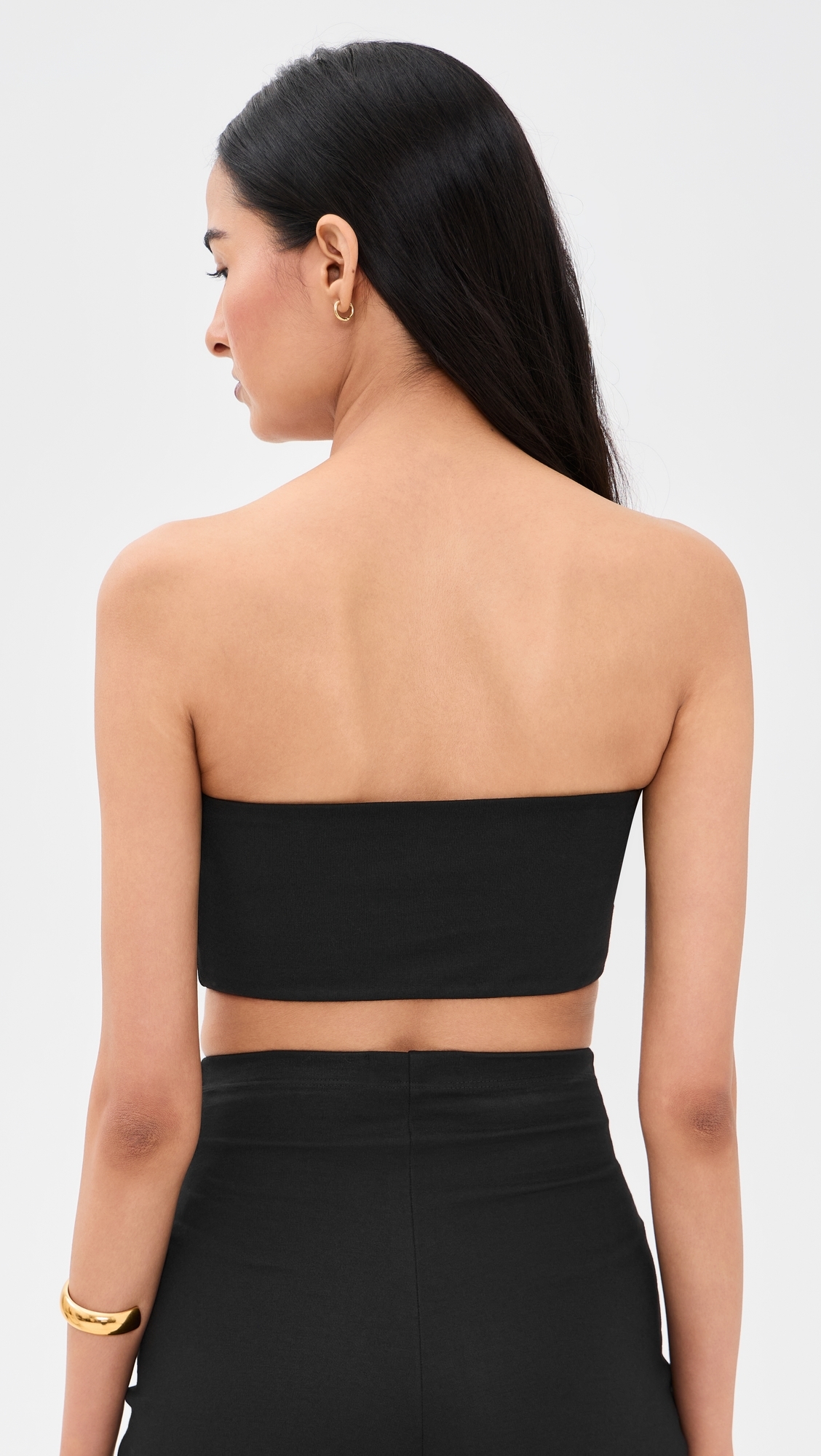 Ponte Knit Bandeau Top Black