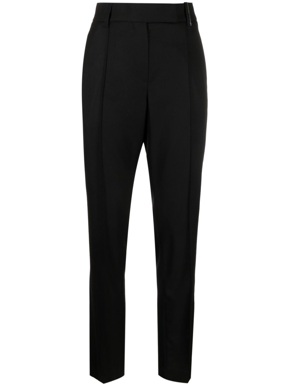 Embellished tailored wool trousers - Black