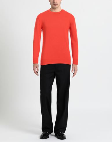 Man Sweater Tomato red Size 38 Wool, Polyamide
