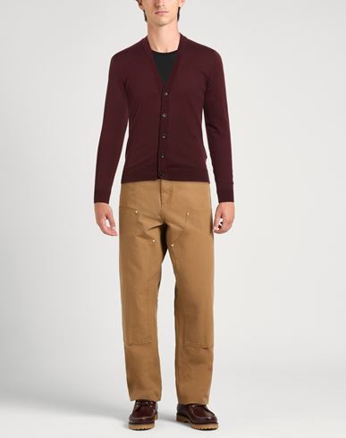 Man Cardigan Brick Size 44 Cotton