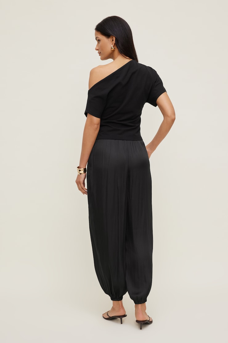 Alexa Cotton Spandex T Shirt - Black - Women Clothing