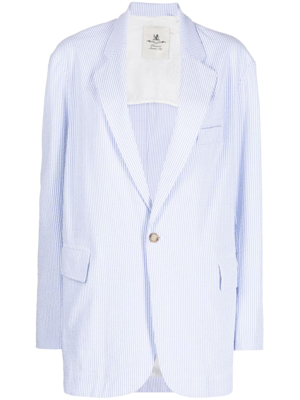 Pinstripe-pattern blazer - Blue