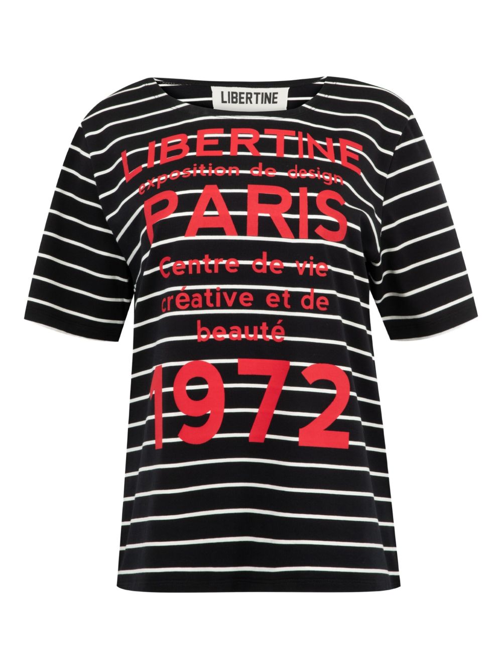 1972 Paris striped T-shirt - Black