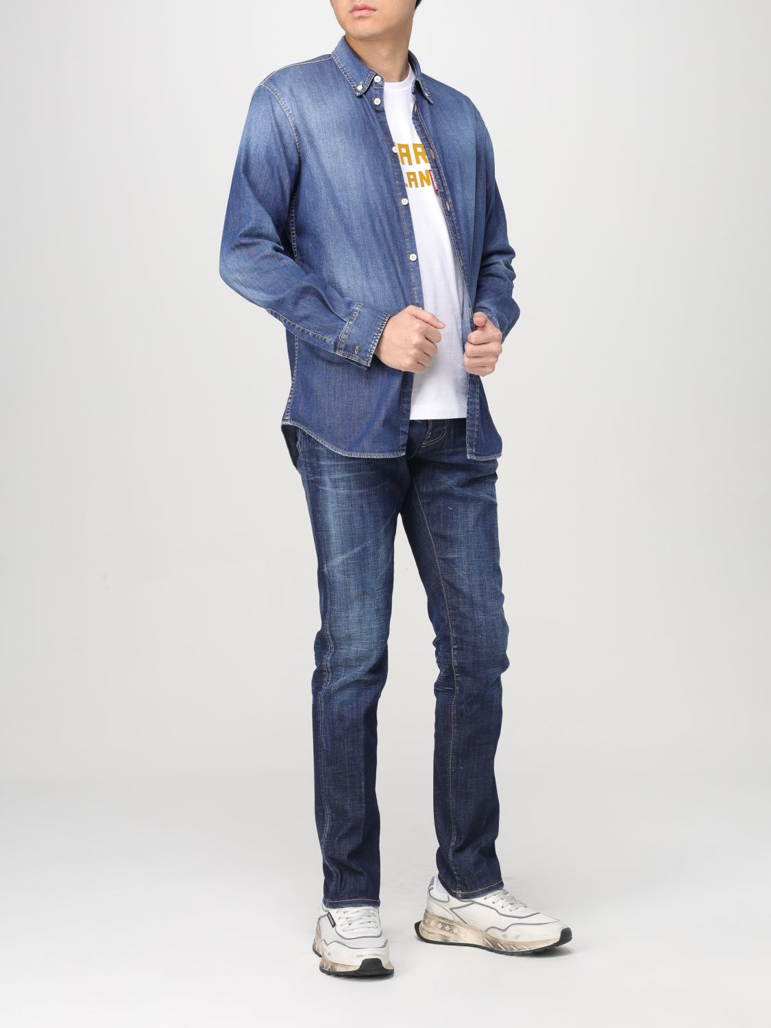 Dark-wash relaxed shirt - Blue