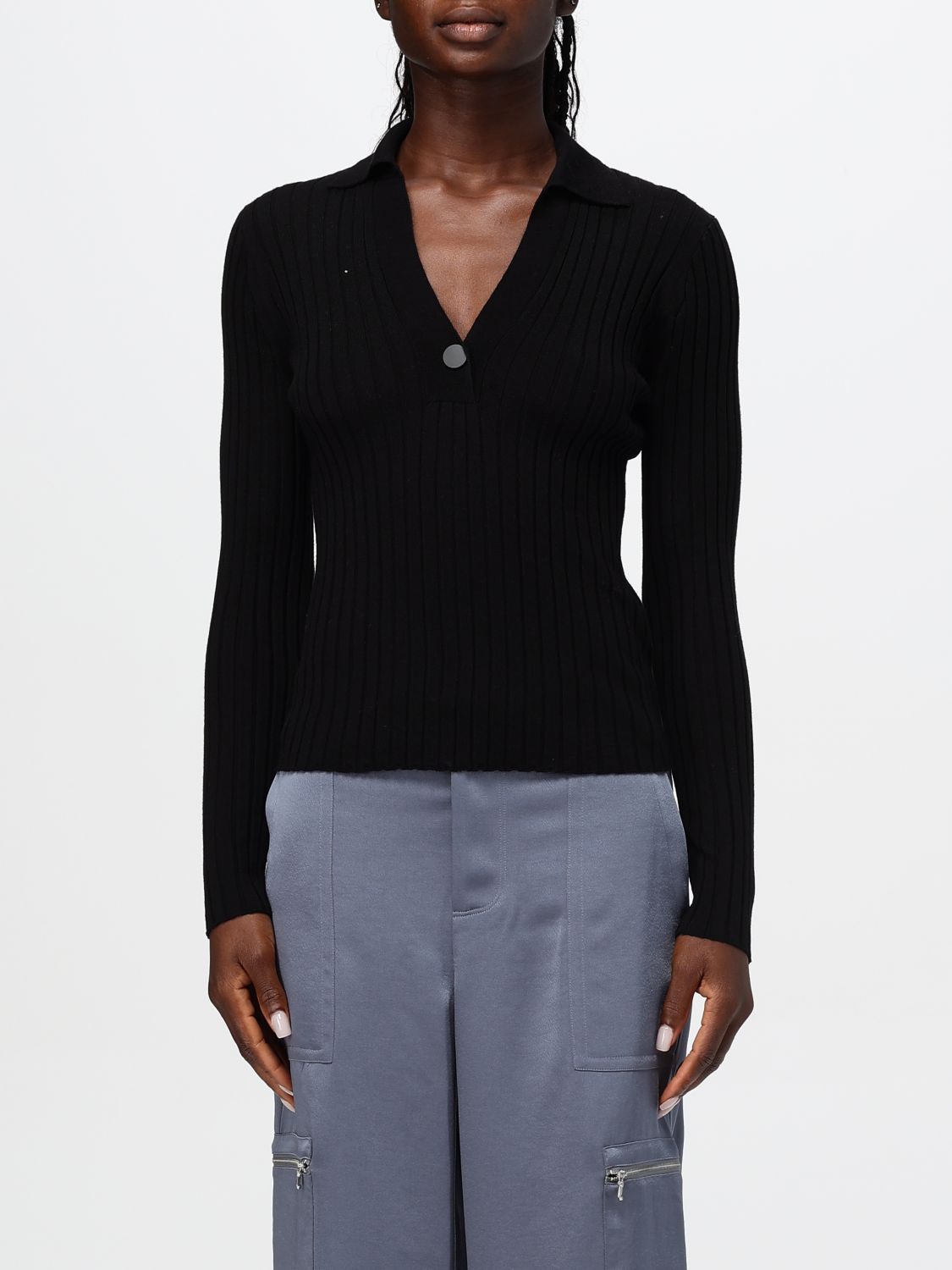 Ribbed Polo Top