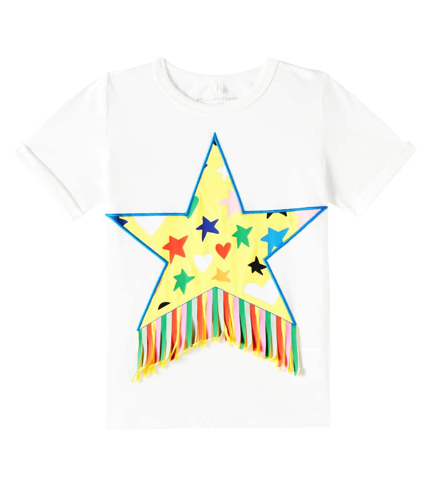 Stella McCartney Kids Fringe-trimmed cotton jersey T-shirt