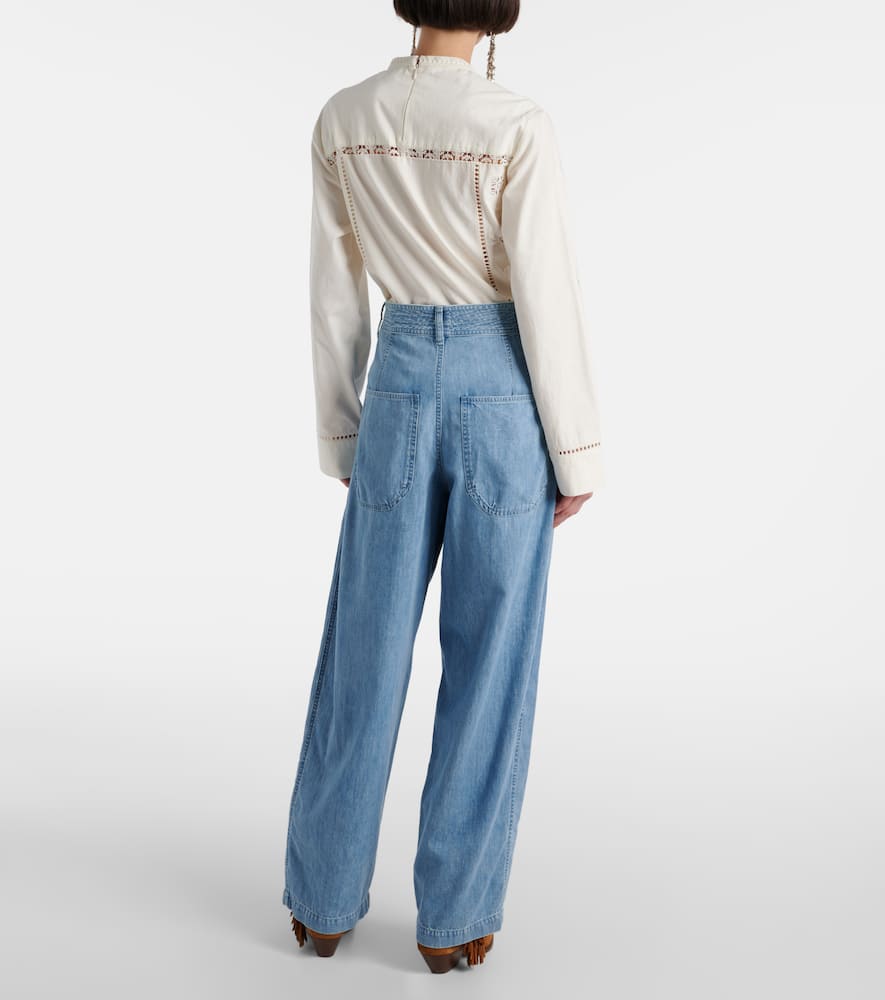 Inaya high-rise wide-leg jeans